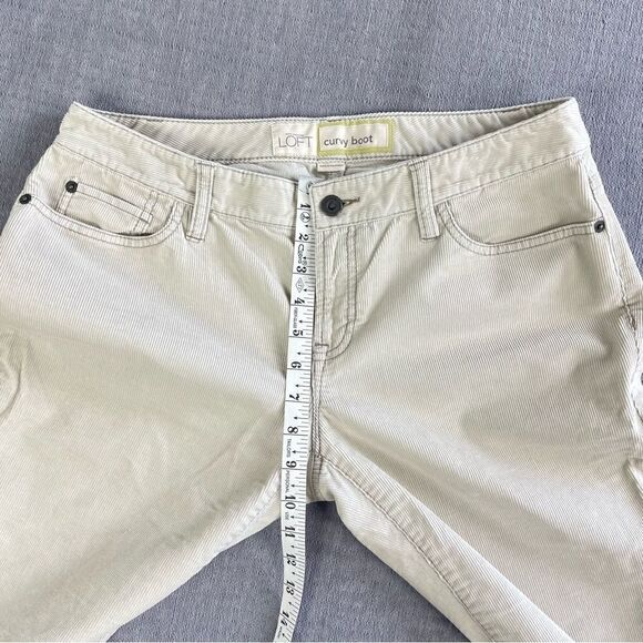 Ann Taylor Loft Curvy Boot Bootcut Corduroy Tan Pants Women’s Size 8L Long - Picture 4 of 10
